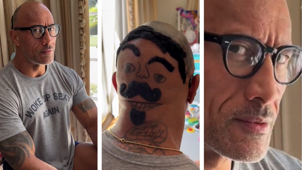Kislányai arcot festettek Dwayne Johnson tarkójára: a Szikla mosolya nem volt őszinte
