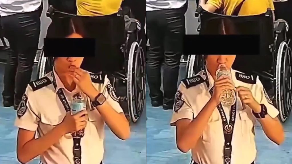 Videón, ahogy a reptéri alkalmazott lenyeli az utastól lopott készpénzt