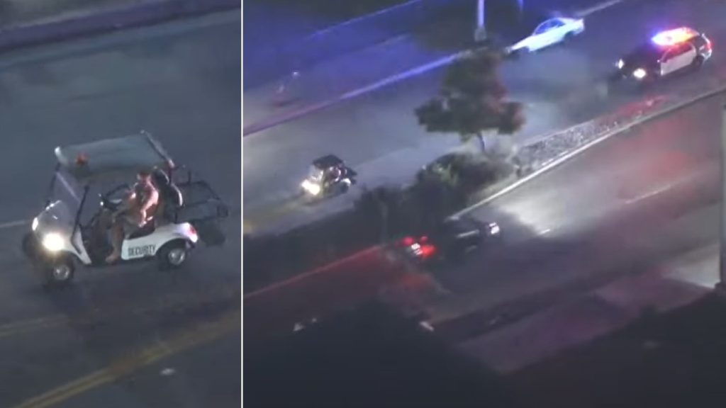 Egy golfkocsival menekült 16 kilométeren át a rendőrök elől egy félmeztelen ámokfutó Kaliforniában