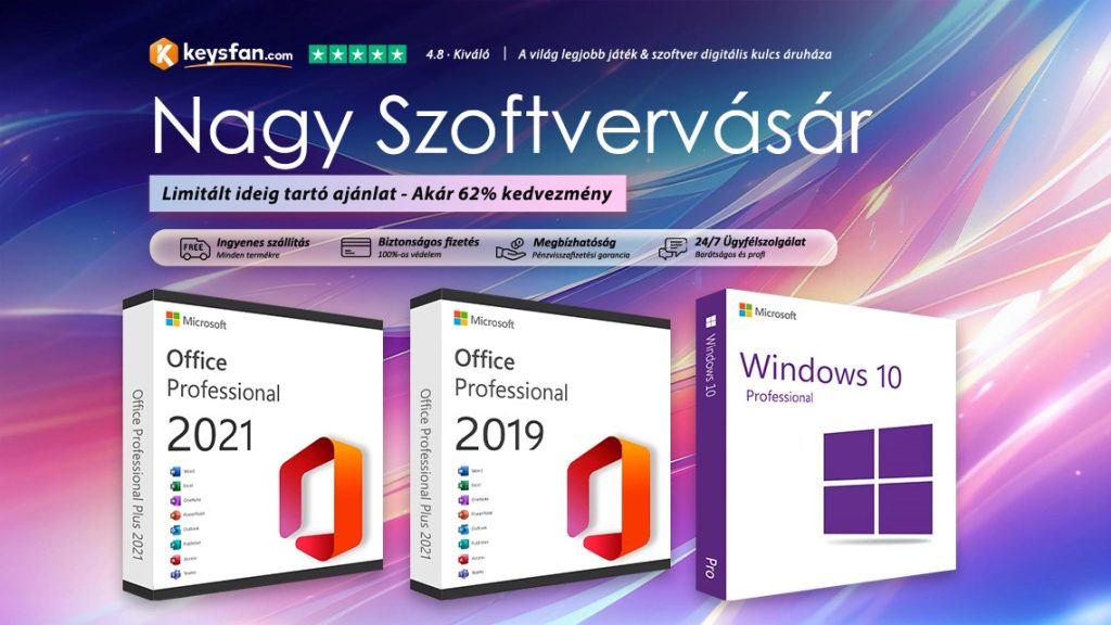 Az Office 2021 és a Windows 10 is pár euróért megvásárolható Keysfanen