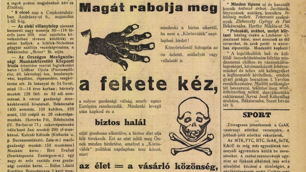 Aki nem reklámoz, az meghal – így vett rá a hirdetésre egy százéves békési lap