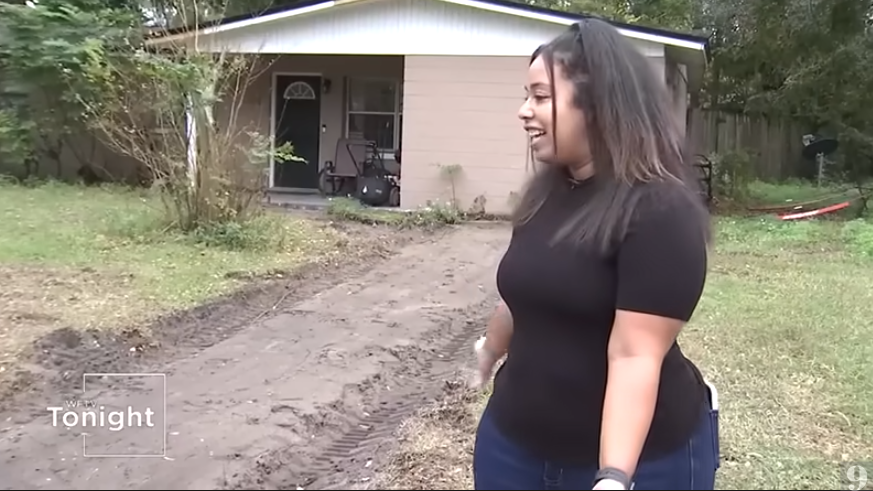 A woman's concrete driveway was stolen in Florida