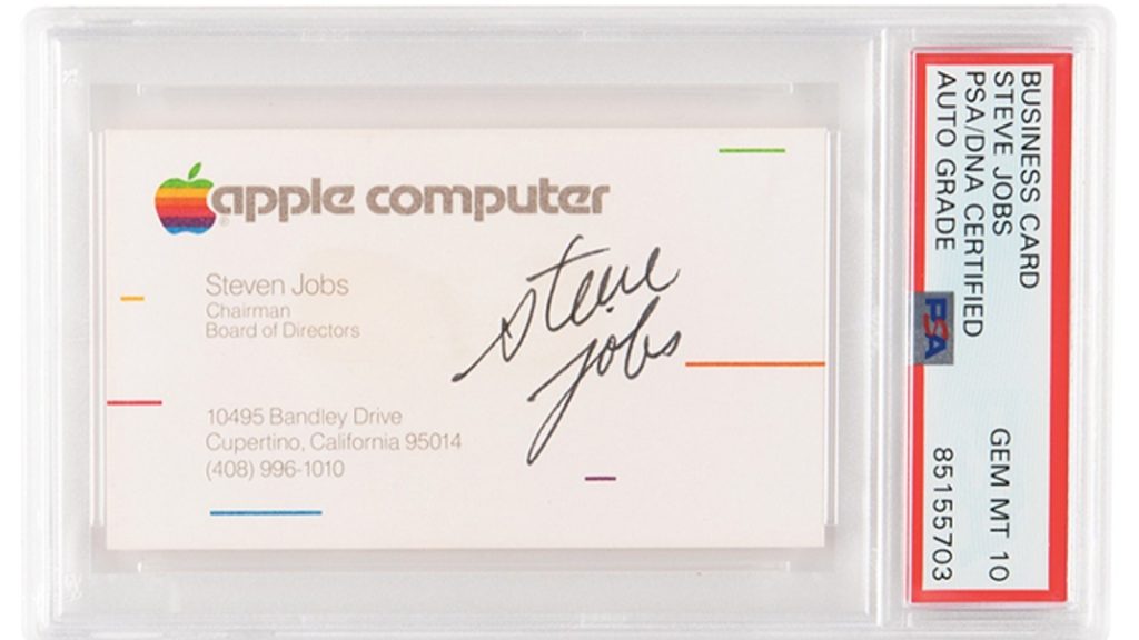 66,5 millió forintot fizetett valaki Steve Jobs aláírt névjegykártyájáért