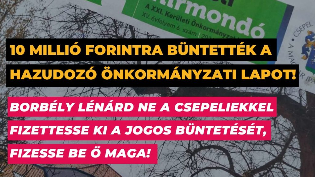 A választási bizottság kimondta: a csepeli önkormányzat megsértette a választási törvényt A választási bizottság kimondta: a csepeli önkormányzat megsértette a választási törvényt