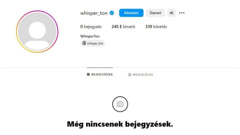 Eltűntek az Instagramról Whisper Ton posztjai
