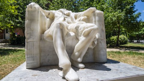 A nagy hőségben leolvadt a Lincoln-szobor feje Washington D.C.-ben