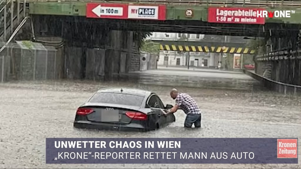 Négyzetméterenként 110 liter víz hullott Bécsre, videón az özönvízszerű eső