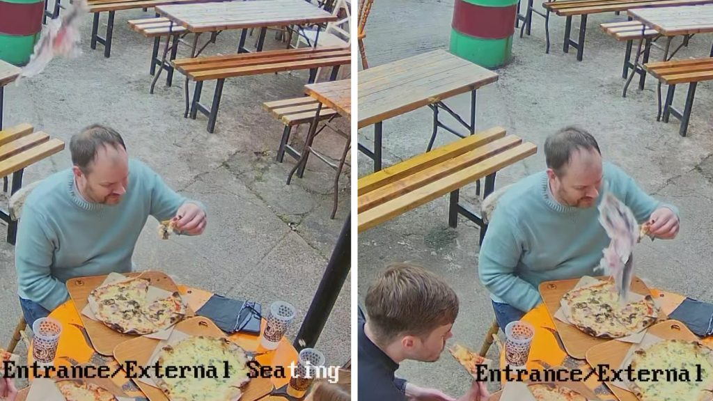 Nyugodtan pizzázgattak, amikor rájuk esett egy hal az égből – videó