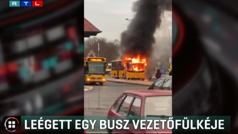 Leégett egy busz vezetőfüljéke Tiszaújvárosban
