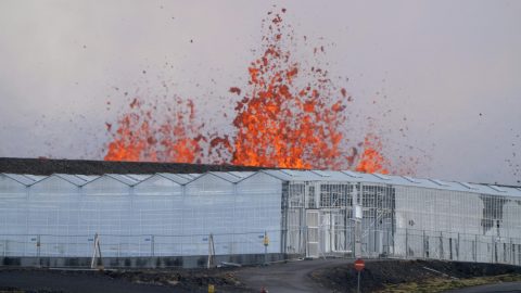 Épületek közelében tört elő a láva – fotókon az izlandi vulkánkitörés