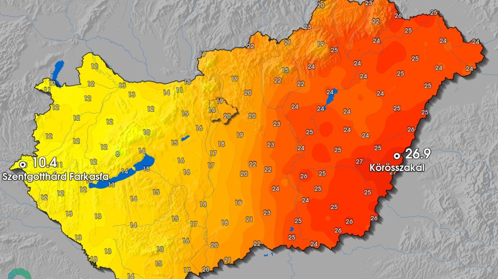 Ketté szakadt az ország: 17 fokos eltérés volt pénteken az ország kelet és nyugati része között
