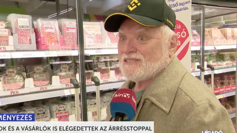 A Hír Tv riporterének sikerült pont Hide the Pain Haroldot kérdeznie egy árrésstopos bolti riportnál