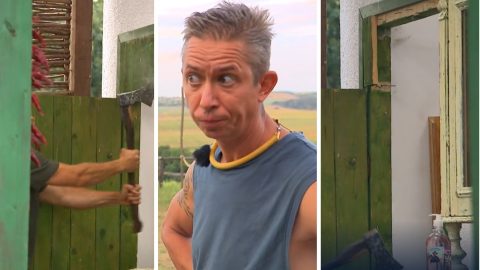 Farm VIP: Pumped Gabo baltával esett neki az ajtókeretnek, miután többedszerre is belefejelt