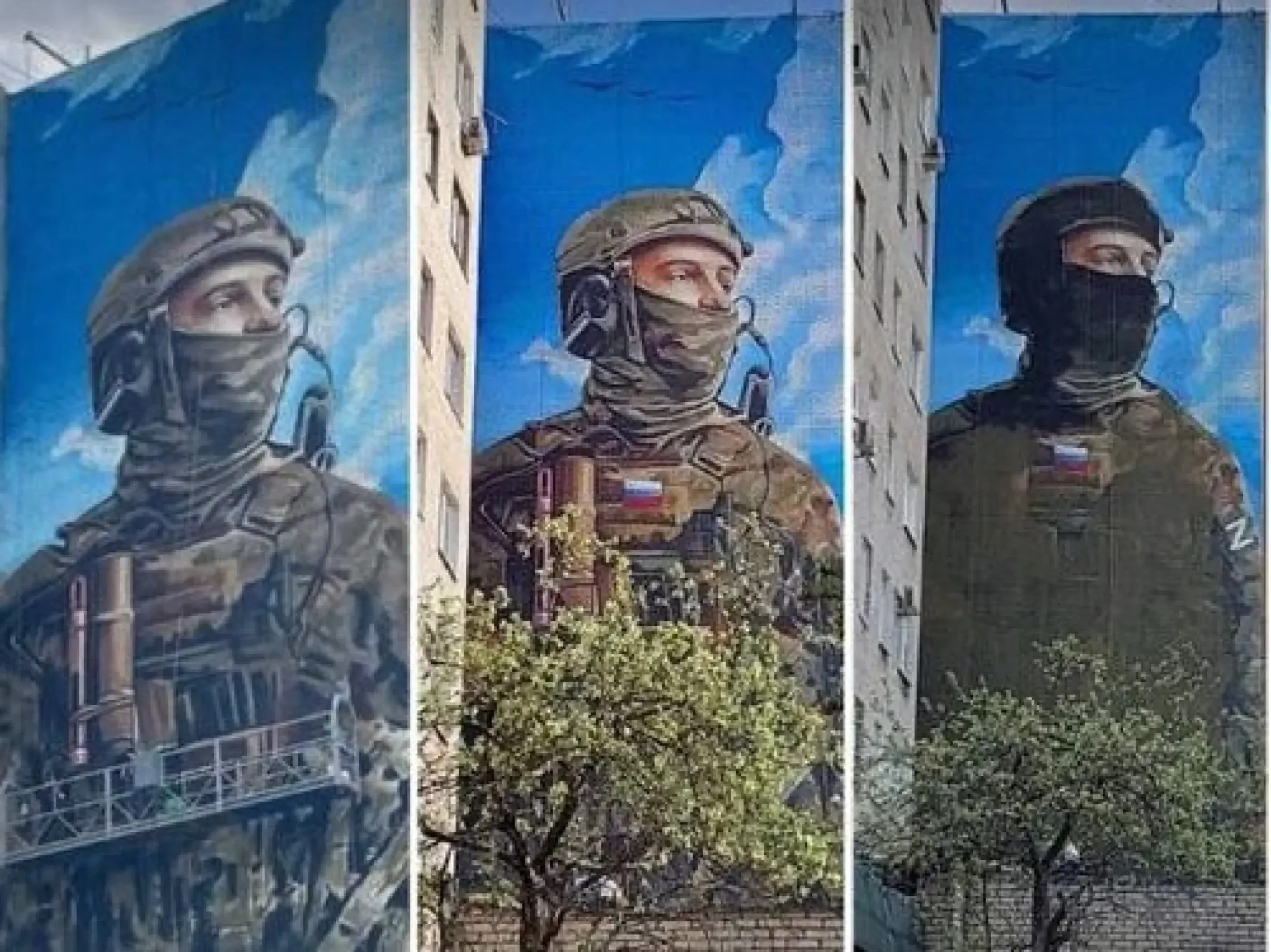 Véletlenül egy ukrán egység katonájának képét festette tűzfalra egy orosz város vezetése 3