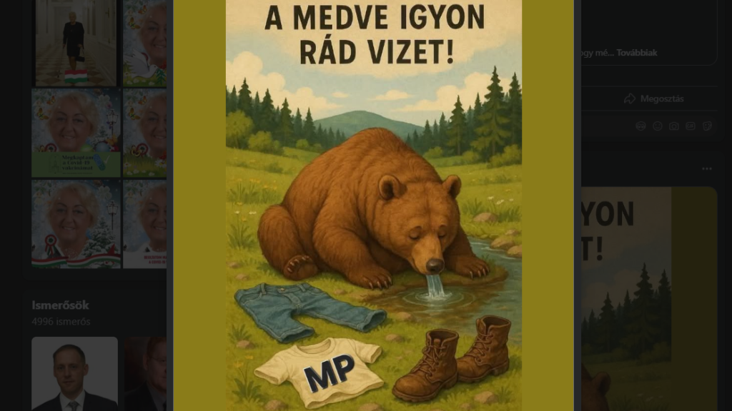 A fideszes képviselő elítélte a gyűlöletkeltést, miközben Magyart felfaló medvéről is van poszt az oldalán