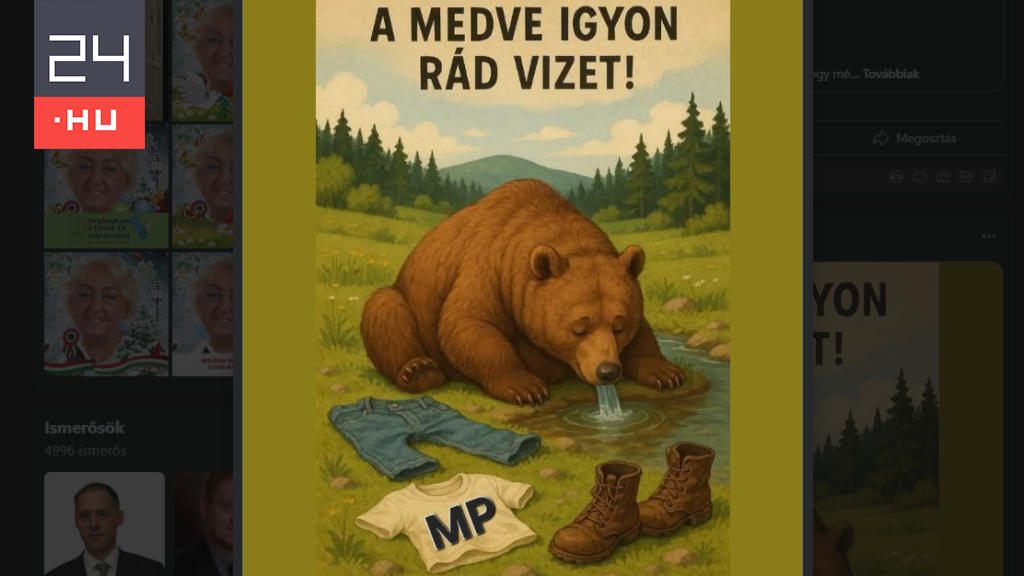 Elítélte a gyűlöletkeltést, miközben Magyart felfaló medvéről is van kép a fideszes képviselő oldalán