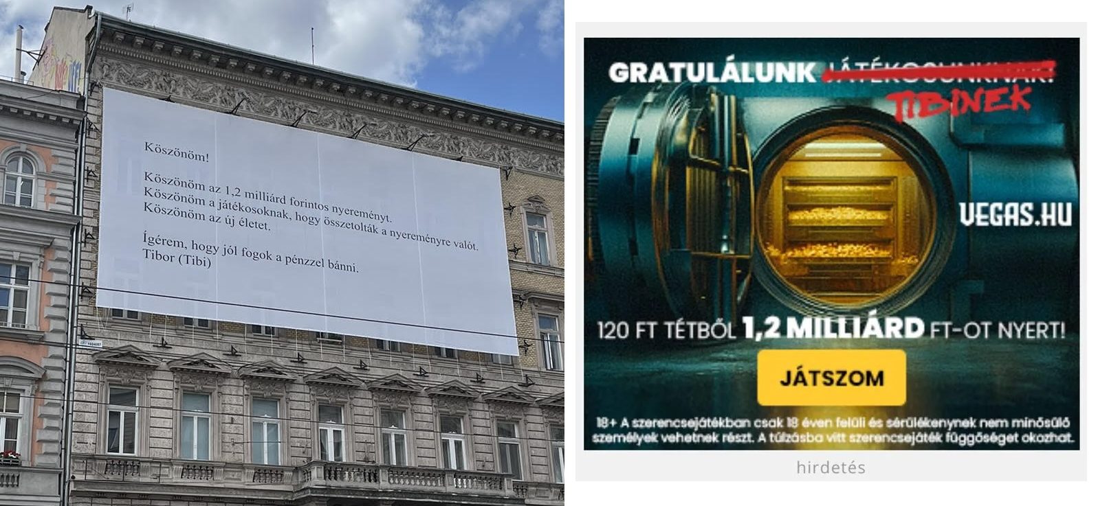 Nem egy lottónyertes, hanem a legnagyobb magyar online kaszinónyeremény hívta életre az Oktogon épülethálóját 1