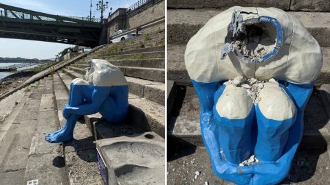 Lefejezték a budai rakparton ücsörgö férfiszobrot, ami a férfiak elfojtott érzelmeire hívta fel a figyelmet