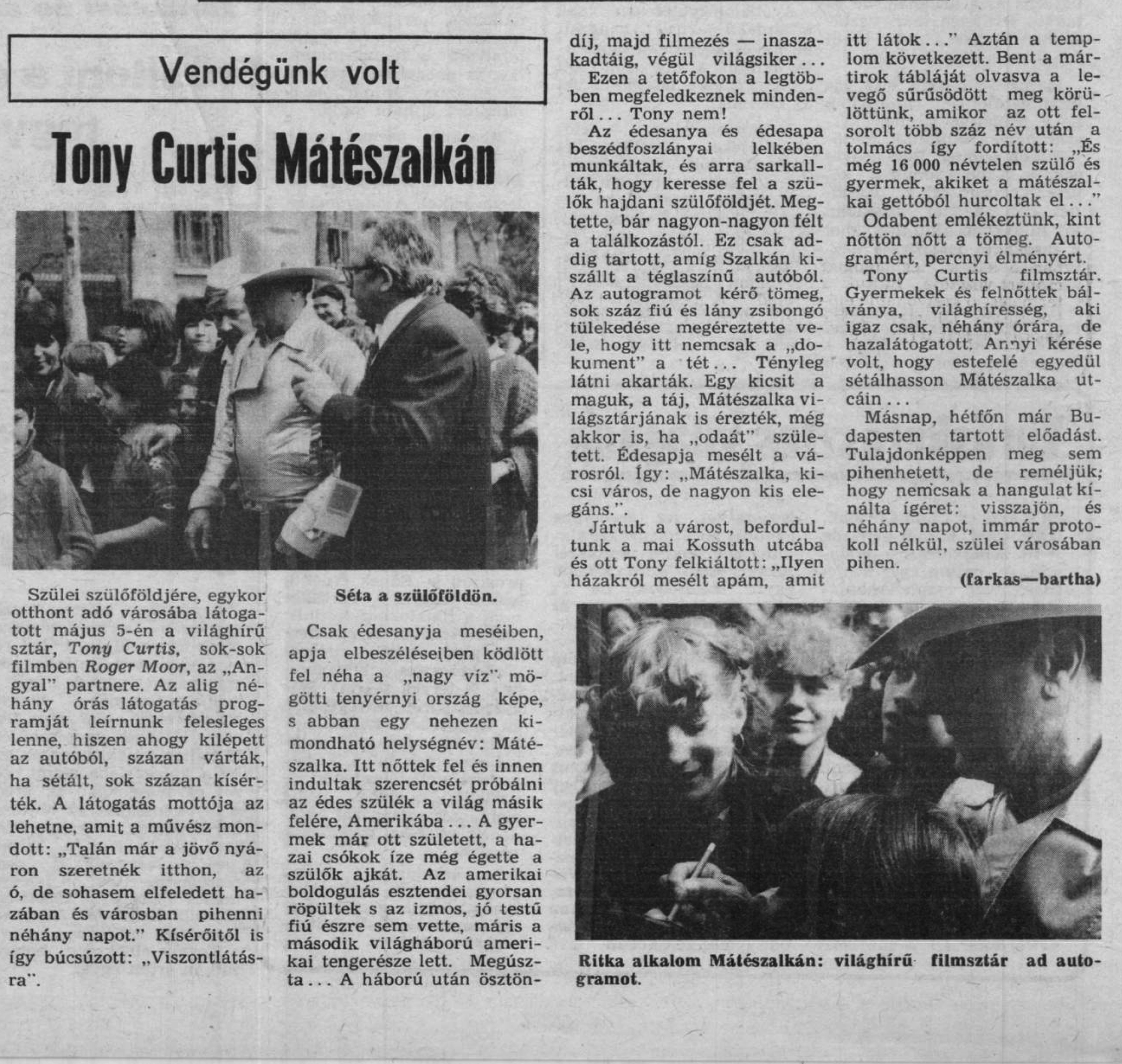 „Én lenni büszke magyar!” – száz éve született Tony Curtis 1