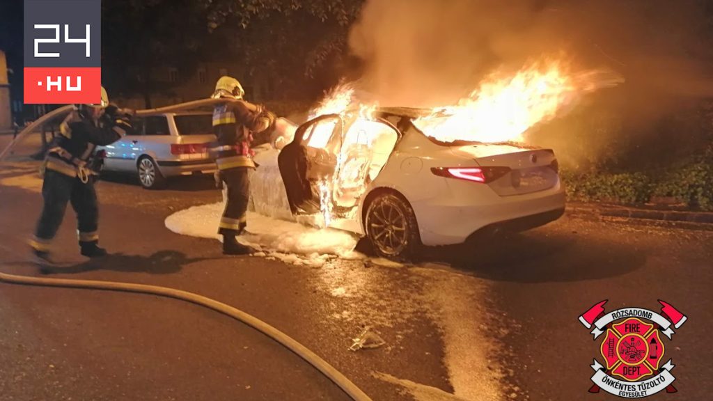 Négy fiatal utazott az Alfa Romeóban, ami hajnalban kigyulladt a XII. kerületben