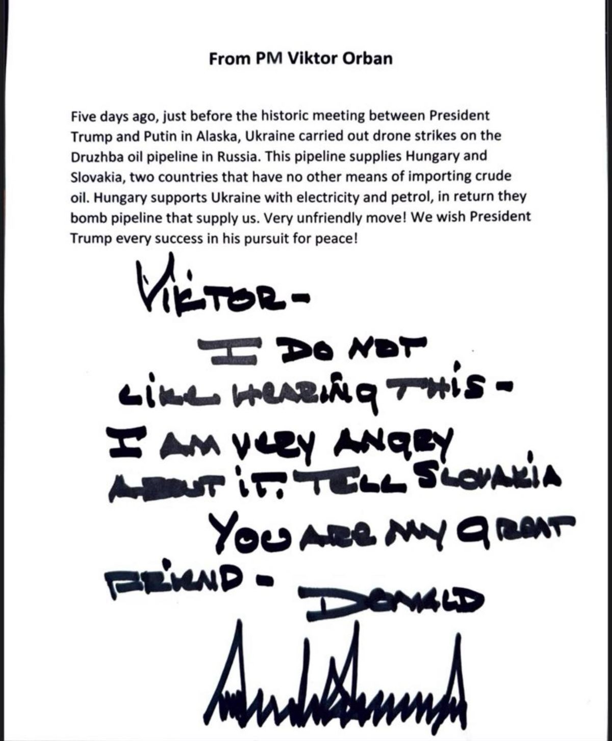 Nagyon dühös vagyok – válaszolta Trump kézírással Orbán levelére 1