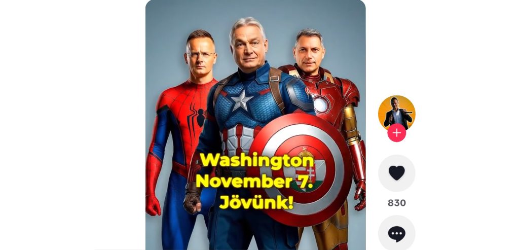 A Bosszúállókként veszi be Washingtont a magyar kormány Szijjártó Péter TikTok-videójában