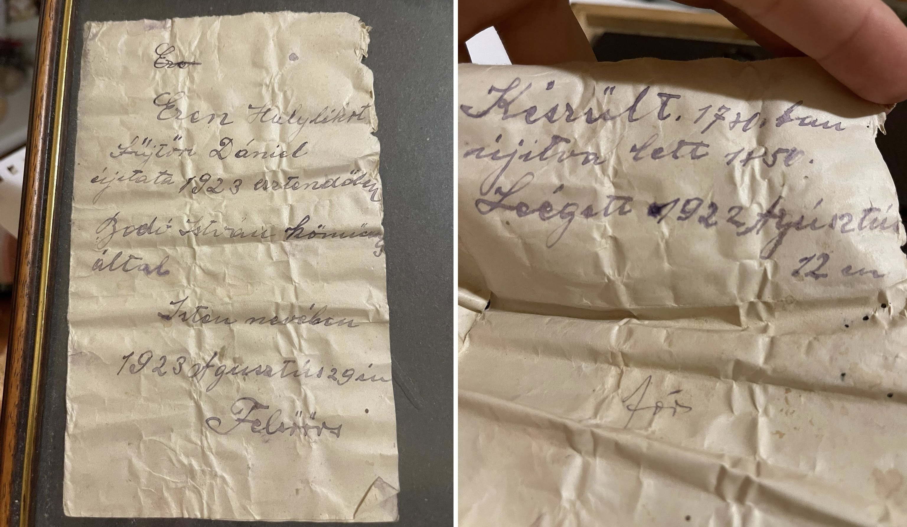 Százéves időkapszula került elő egy felsőörsi ház falából 1