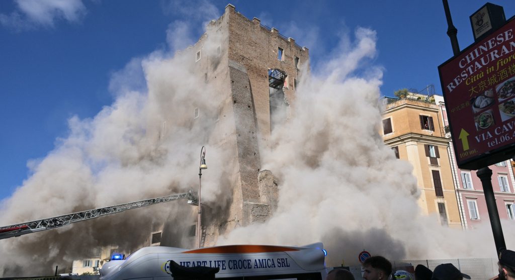 Részben összeomlott egy középkori torony Rómában
