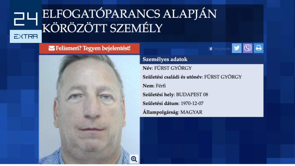 Az Interpol vörös listájára kerül a börtön elől megszökött Fürst György
