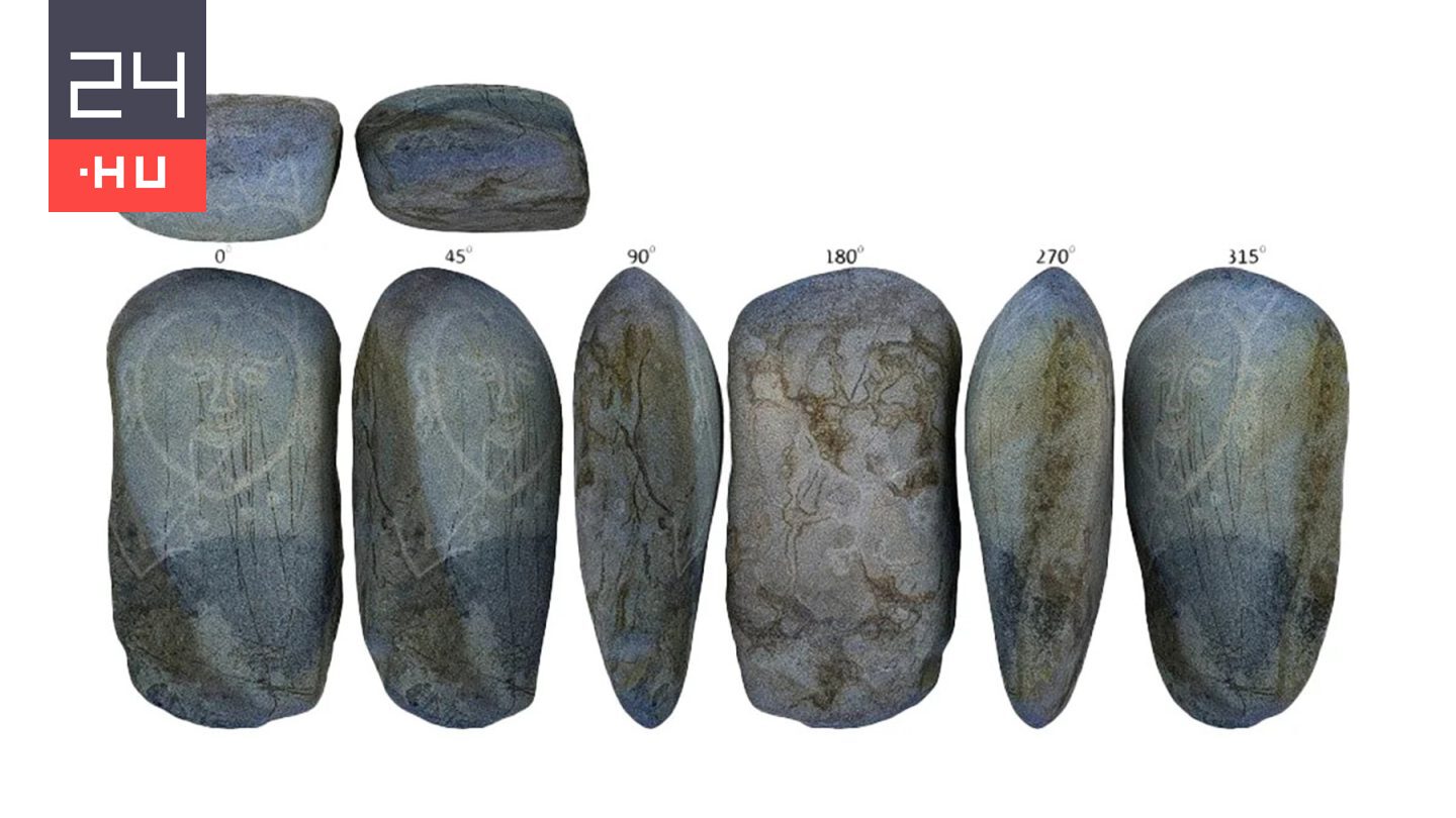 Furcsa, háromszarvú embert ábrázoló követ találtak egy ásatáson