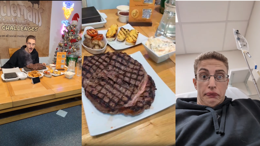 Kórházba került, miután megevett 2 kiló steaket és 2,5 kiló fish and chipset, aztán nagy zabálást rendezett