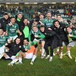 A győztes győri csapat játékosai a labdarúgó Fizz Liga 18. fordulójában játszott ETO FC - Puskás Akadémia FC mérkőzés után a győri ETO Stadionban 2025. december 20-án. A Győr 2-0-ra nyert, így a tabella élén tölti a téli szünetet.