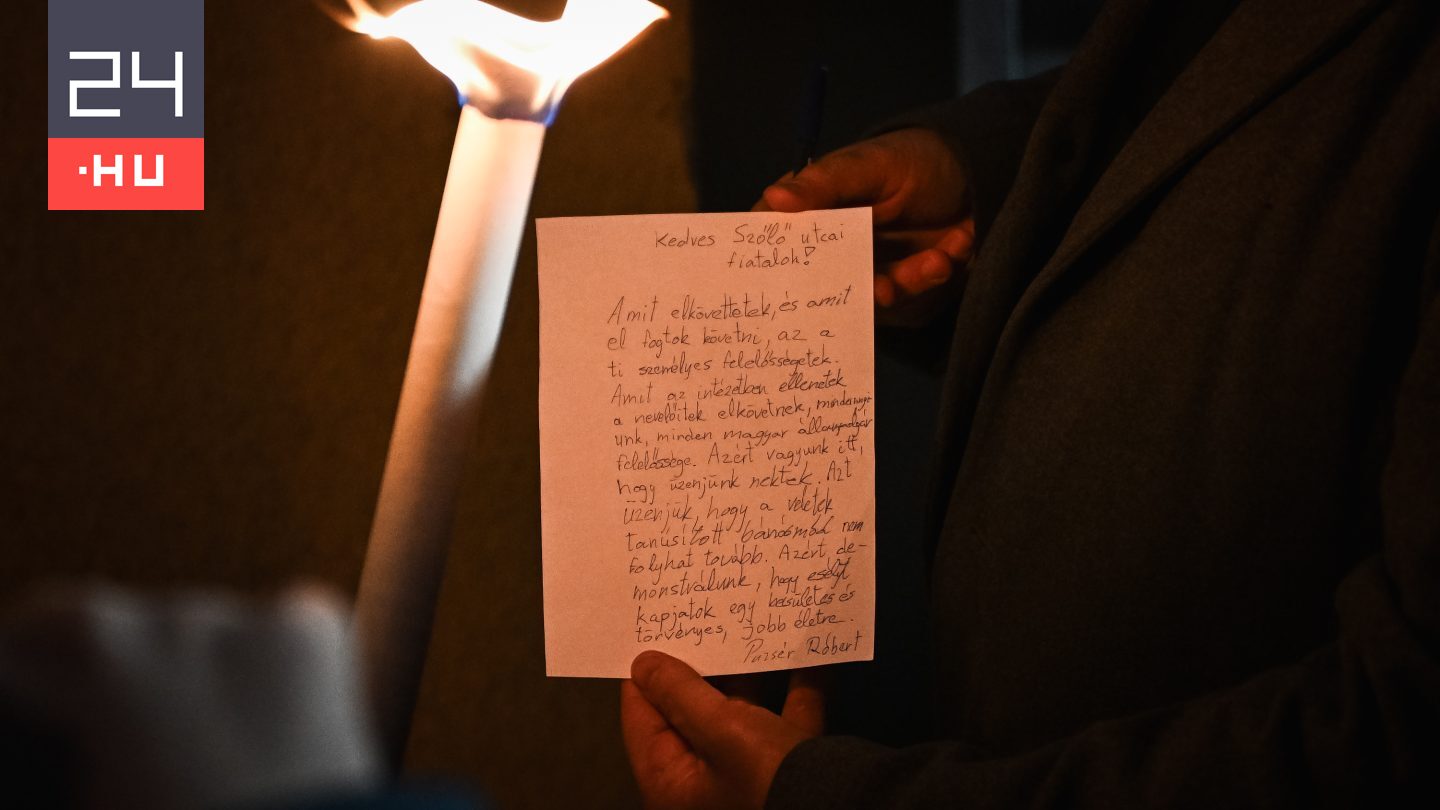 Puzsér Róbert ezt a kézzel írt levelet hagyta a Szőlő utcai fiataloknak