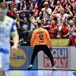 Matej Mandic ünnepelteti magát a védése után.