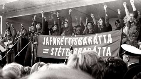 Sztrájkoló nők Izlandon