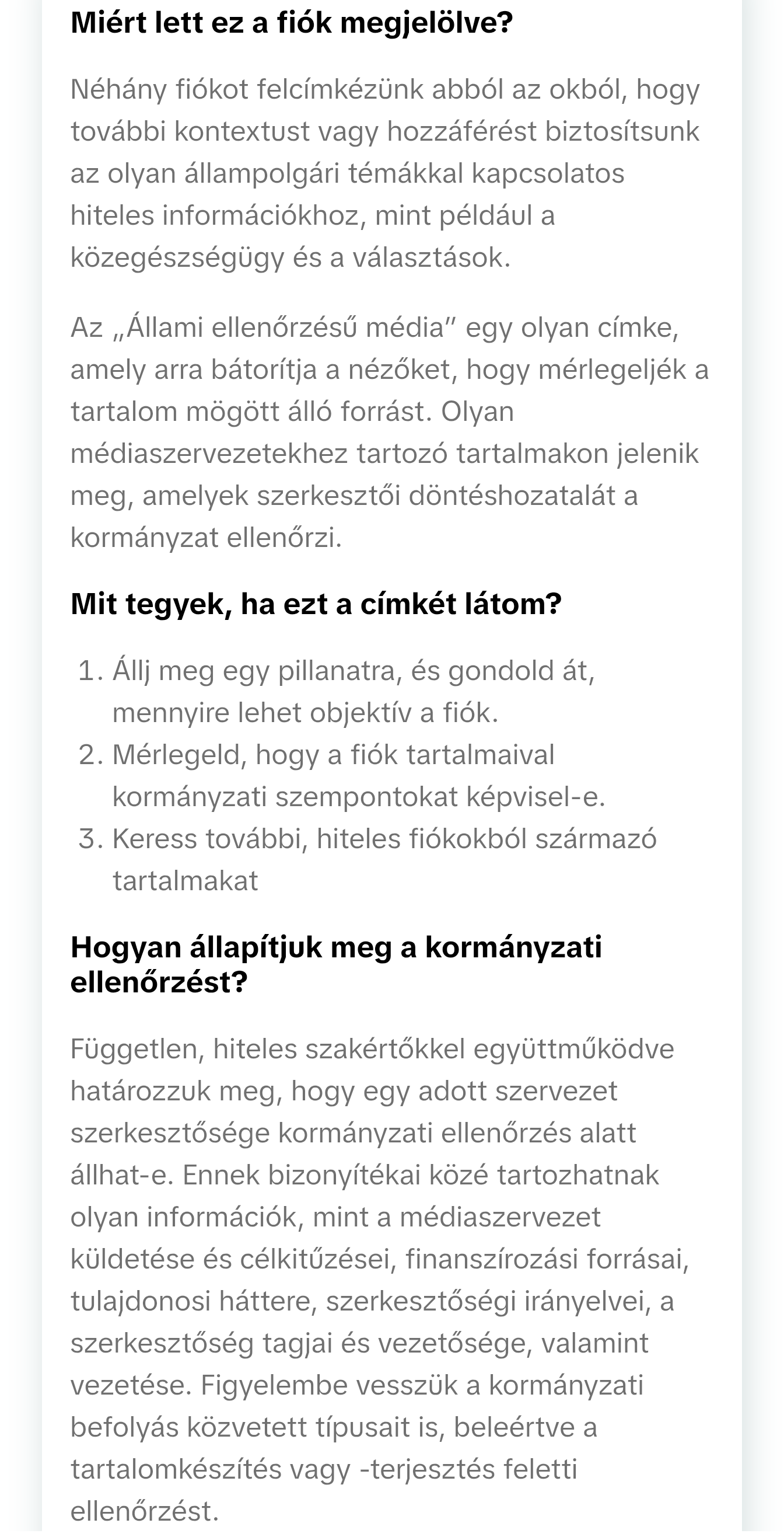 állami ellenőrzésú média tiktok magyarázat