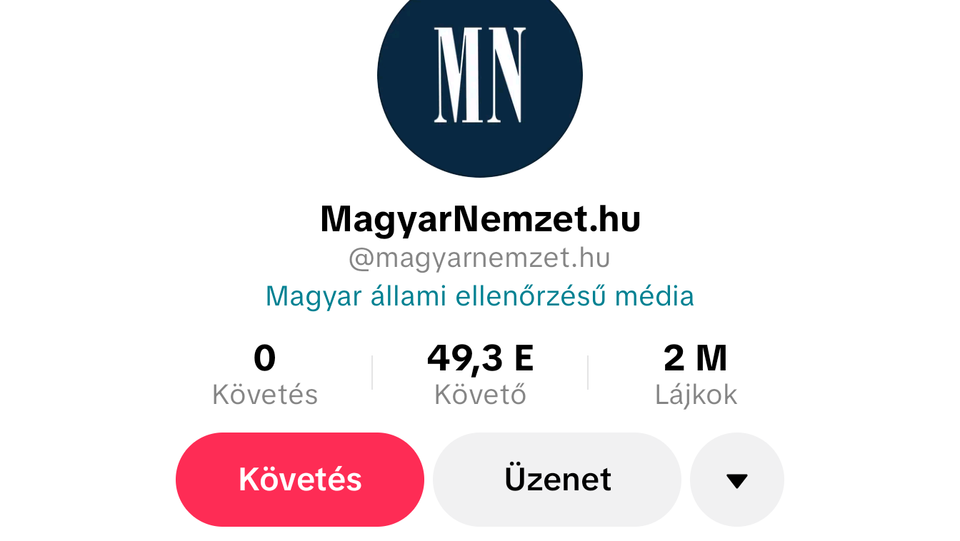 állami ellenőrzésú média tiktok