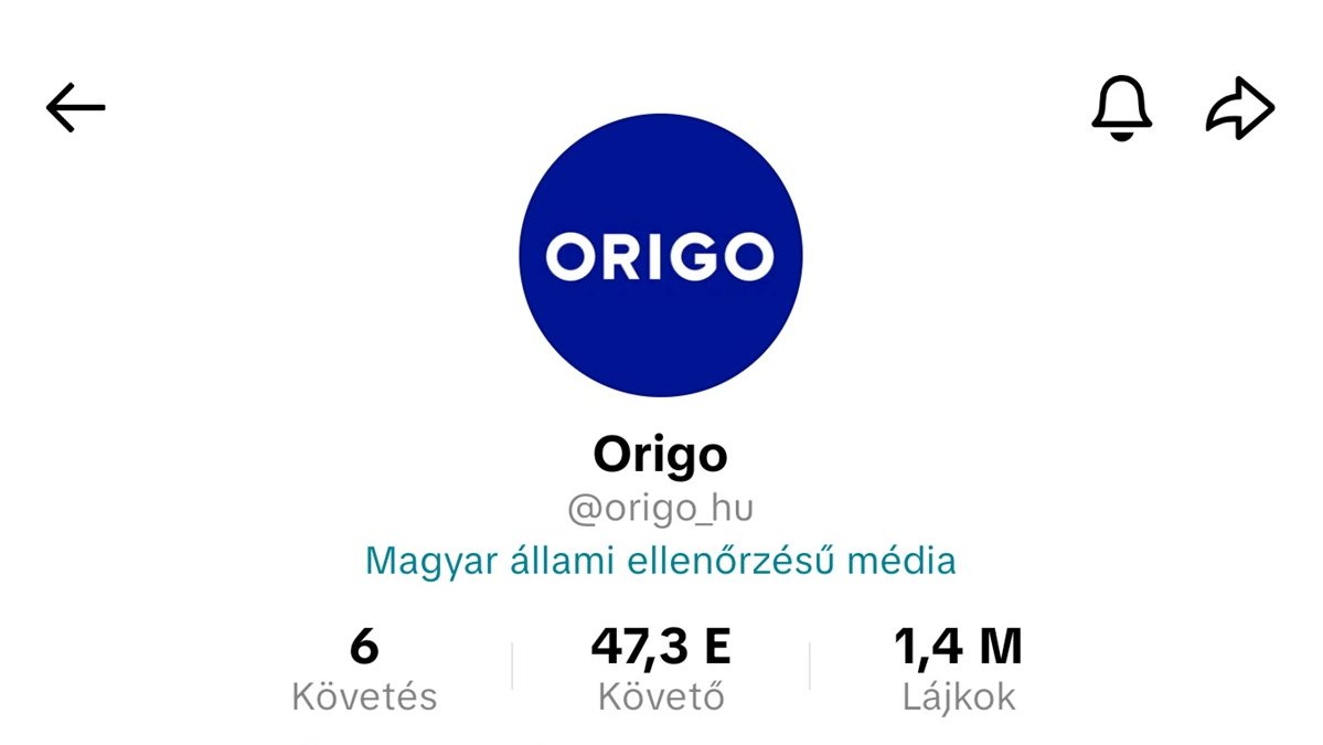 állami ellenőrzésú média tiktok origo