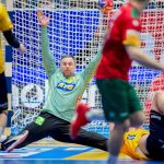 Andreas Palicka a 2025-ös világbajnokságon lejátszott Svédország-Portugália mérkőzésen.