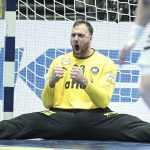 Andreas Wolff, a német kézilabda-válogatott kapusa az Ausztria elleni Európa-bajnoki mérkőzésen.