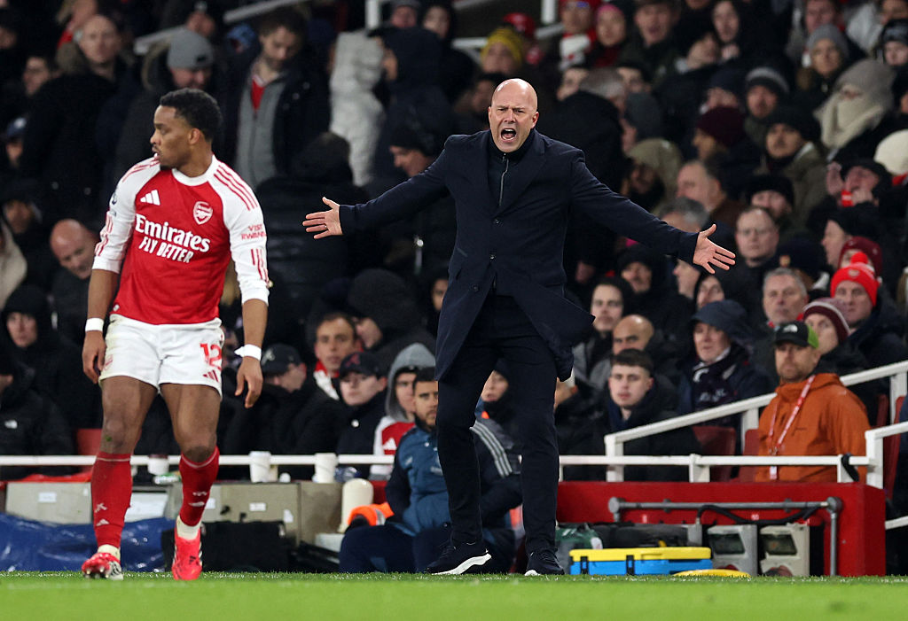 Arne Slot, a Liverpool vezetőedzője az Arsenal elleni bajnokin. 