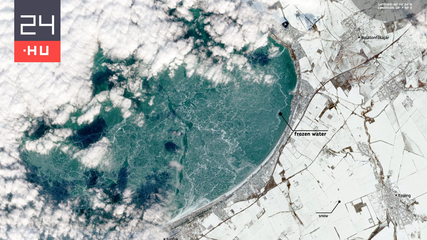 Az űrből örökítették meg a befagyott Balatont