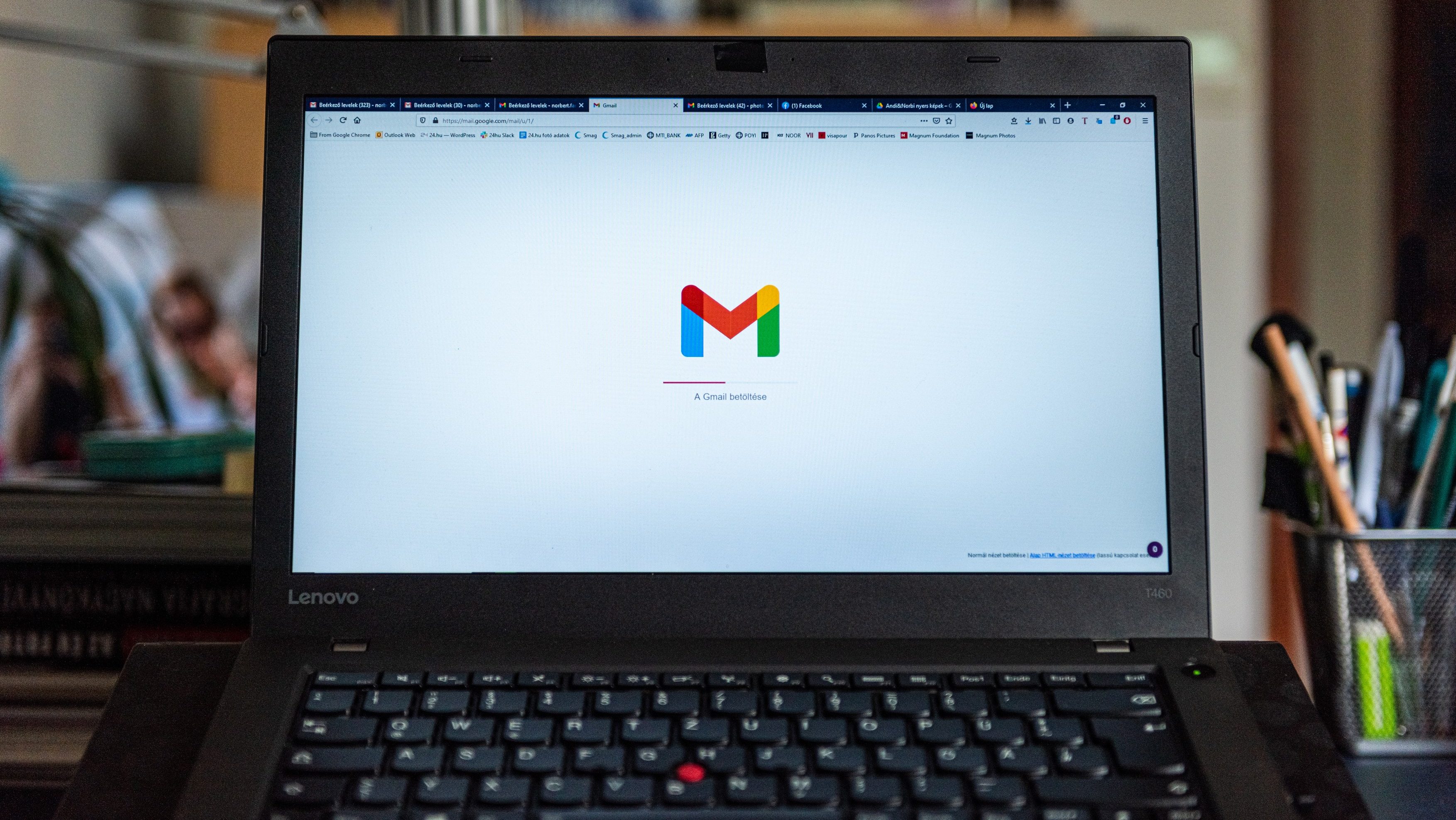 Gmail levelező egy laptopon