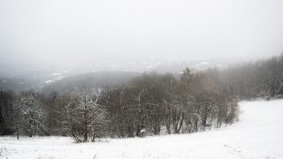 hófödte táj Budapesten.