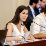 Szentkirályi Alexandra a fővárosi közgyűlés egyik ülséén.