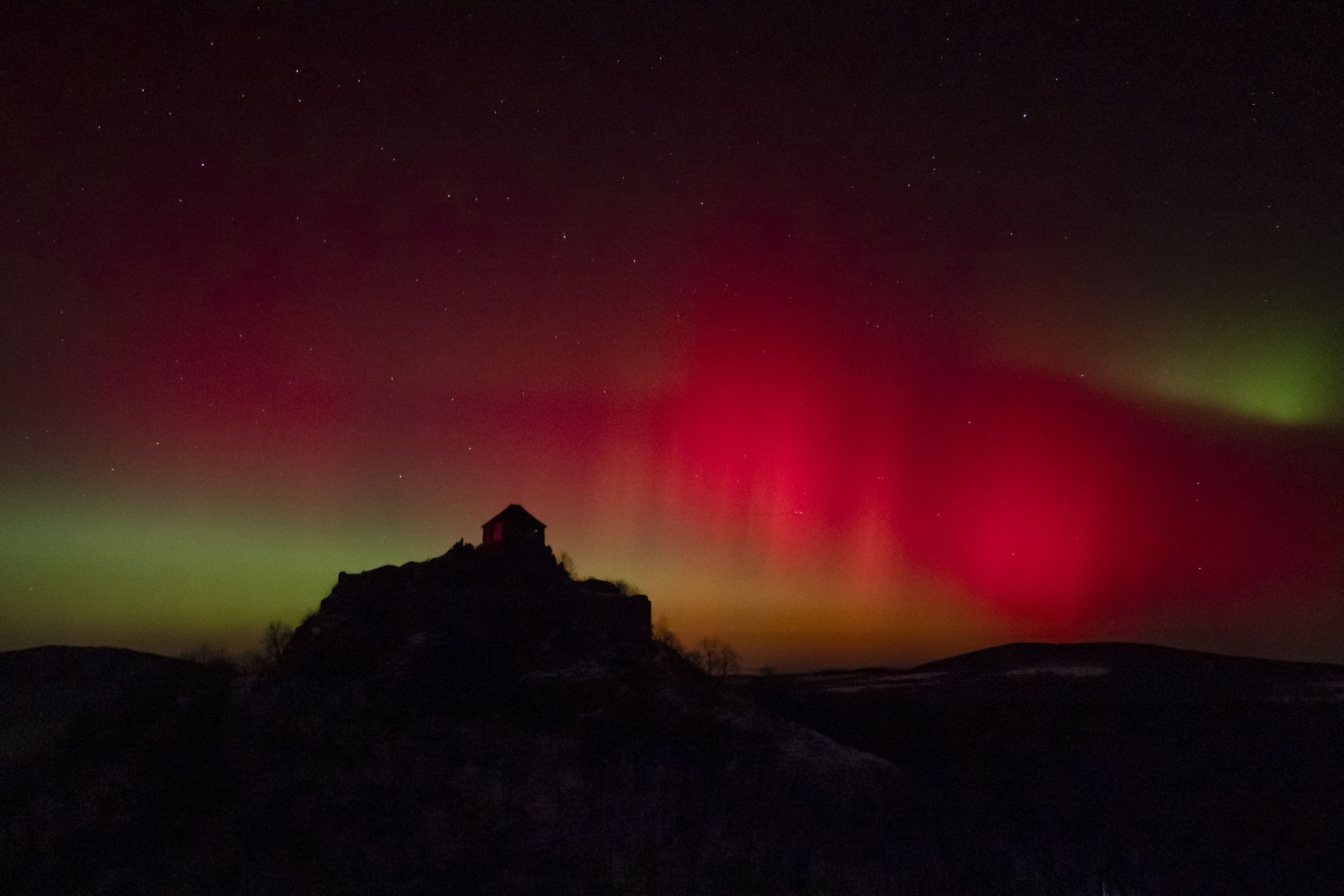 aurora borealis, sarki fény, fotó, magyarország
