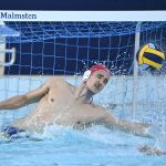 Gzira, 2025. május 30. Milan Glusac, a Novi Beograd kapusa a férfi vízilabda Bajnokok Ligája elődöntőjében játszott Novi Beograd - Barceloneta mérkőzésen a máltai Gzirában 2025. május 30-án. MTI/Bodnár Boglárka