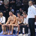 A magyar kispad a belgrádi férfi vízilabda Európa-bajnokság döntõjében játszott Szerbia - Magyarország mérkõzésen.