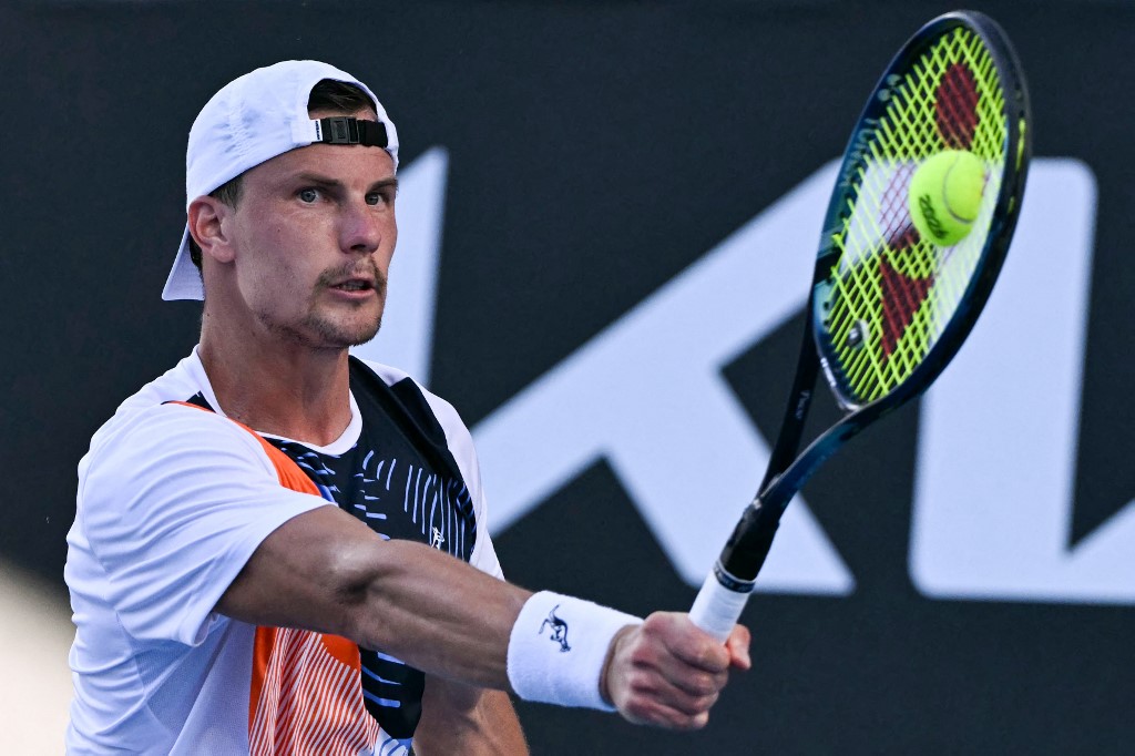 Fucsovics Márton a Camilo Ugo Carabelli elleni Australian Open-mérkőzésen.