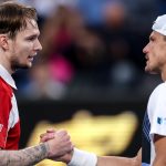 Alekszandr Bublik (balra) és Fucsovics Márton az Australian Openen.